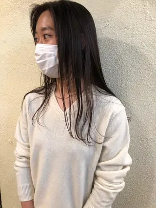 カラー ブリーチカラー🎀 韓国風/寺門美優のヘアスタイル