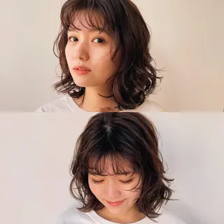 パーマ ボブ/ミディアム 親しみやすさ/さくらのヘアスタイル