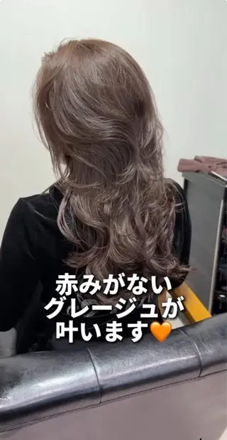 カラー 韓国風レイヤーカラー ライムのヘアスタイル