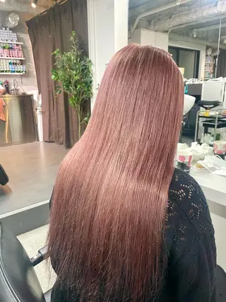ロング カラー ハイトーン&髪質改善 &韓国エクステ🤎のヘアスタイル