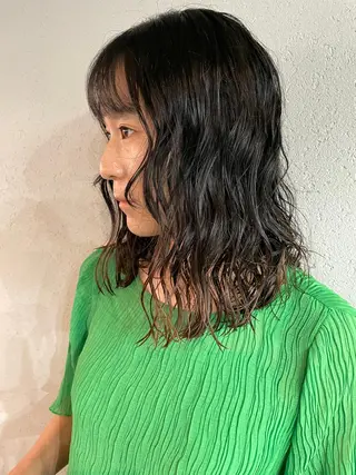 ミディアム パーマ 吉田一輝 外国人パーマのヘアスタイル