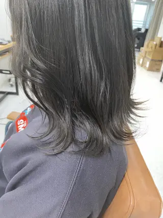 セミロング カラー ヘアアレンジ 🌷FUKA🌷 まろやかハイトーンのヘアスタイル