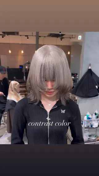 ミディアム カラー 💜ハイトーン💛 マジカルかいちゃんのヘアスタイル