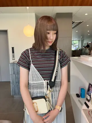 ショート 顔まわりカット/透け カラー/Memi🎀のヘアスタイル