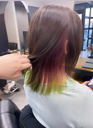 ミディアム maco 艶感ハイトーン🦋のヘアスタイル