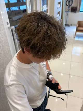 ショート パーマ 本厚木パーマ&ブリー チMEN'Sショートのヘアスタイル