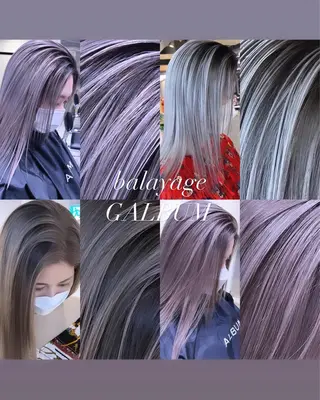 セミロング カラー 💜ハイトーン💛 マジカルかいちゃんのヘアスタイル