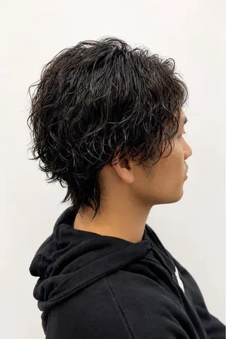 ミディアム メンズ メンズパーマ山内 結稀のヘアスタイル