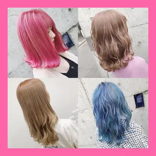 ロング カラー ヘアアレンジ メンズ キッズ 💟Chloe原宿店 🩶ハイトーンのヘアスタイル