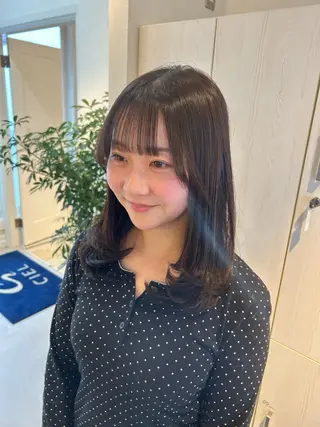 ミディアム カラー CIEL大名店 Aujua認定サロン【シエル】所属・お顔周り/オリーブ/ Wカラー/mei大名のヘアスタイル