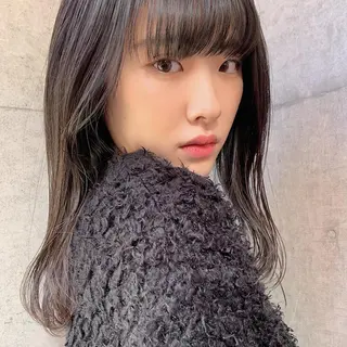 セミロング カラー 薬院:今泉/上川美幸 ボブ/顔周りレイヤーのヘアスタイル