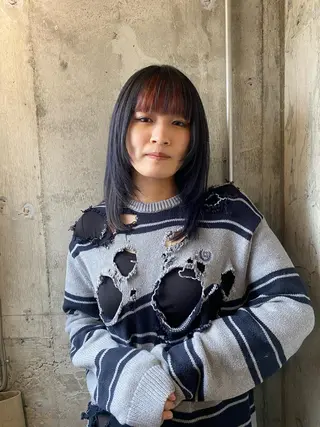 セミロング レディースモデル カット/中川翔太のヘアスタイル