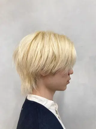 ショート カラー メンズ ハイトーン×レイヤー ／遠藤将太のヘアスタイル