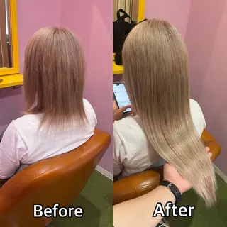 ロング シール＋ちび編み込み エクステ梅田🐨のヘアスタイル