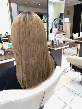 ロング パーマ ブリーチでもできる 縮毛矯正相原慎🌈のヘアスタイル