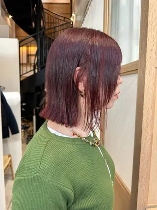 ミディアム ボブ/ショート/ 縮毛矯正/岸本恭明のヘアスタイル