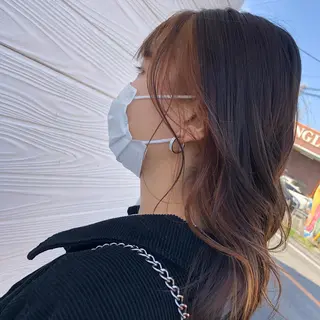 セミロング 半田 知穂のヘアスタイル