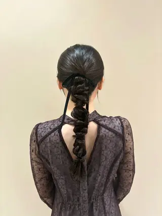 ヘアアレンジ 💗暖色/ブリーチ/ レイヤー/横浜/メイのヘアスタイル