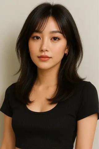 セミロング カラー パーマ ヘアアレンジ メンズ キッズ 🦋韓国レイヤー｜ 透明感グレージュ🦋のヘアスタイル