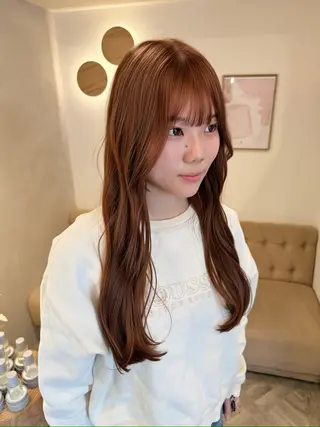 ロング カラー 草野ゆずき⌇縮毛矯正 ⌇Wカラー⌇レイヤーのヘアスタイル