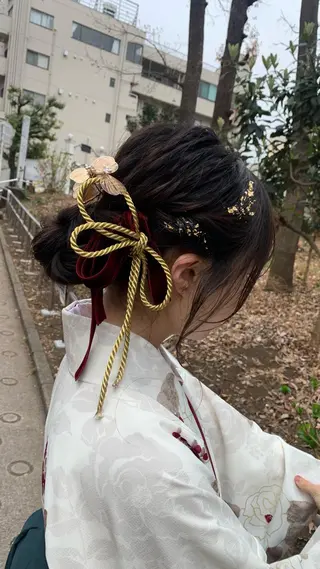 ヘアアレンジ ショート🌼パーマ 本間正子のヘアスタイル