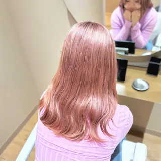 ミディアム カラー ヘアアレンジ miwa♡暖色カラー 盛れる顔周り.ヘアメのヘアスタイル