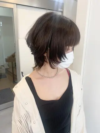 ショート レイヤー×縮毛矯正 深見 拓のヘアスタイル