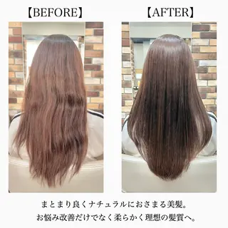 ロング カラー パーマ 大人女性の縮毛矯正/ 艶髪職人/馬渕樹のヘアスタイル
