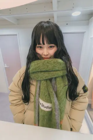 ロング kyon.hair 韓国カットカラーのヘアスタイル