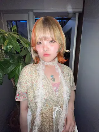 ミディアム カラー 圧倒的デザイン力 店長🎨RENAのヘアスタイル