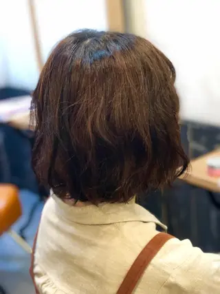 ショート カラー パーマ 美髪矯正 🌈髪質改善 山下のヘアスタイル