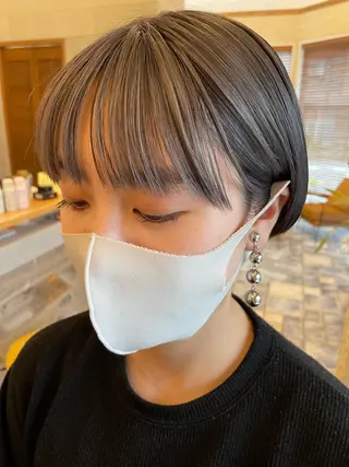 ショート カラー カワサキ マホのヘアスタイル