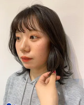 ミディアム カラー 韓国ヘア 🎀華澄のヘアスタイル