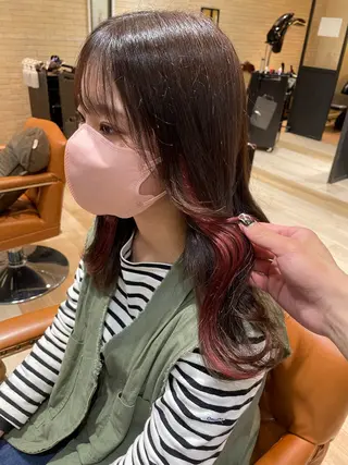 セミロング カラー 松尾 遥花のヘアスタイル