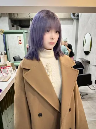 ミディアム カラー 💚ブリーチカラー 指名🥇💚ユウスケのヘアスタイル