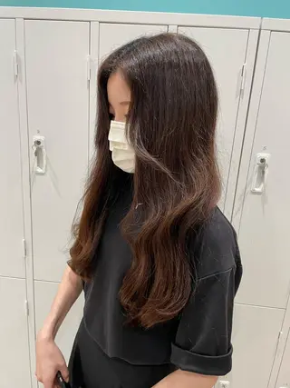 ロング 韓国風ハッシュカット 似合わせレイヤー池袋のヘアスタイル