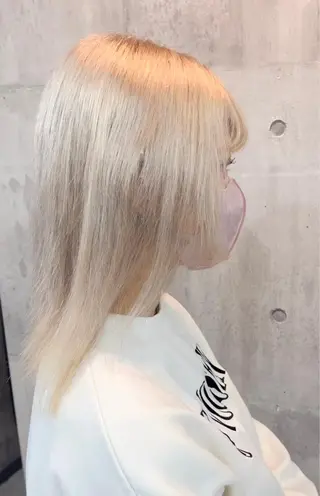 ミディアム カラー 興津/韓国レイヤー ダブルカラー美髪縮毛のヘアスタイル
