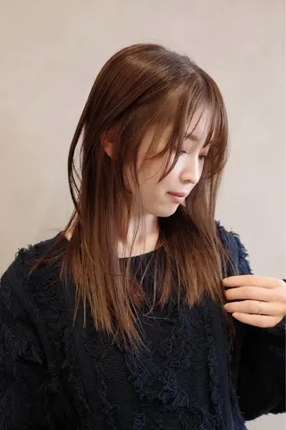 ミディアム 心美/ブリーチなし 透明感カラーのヘアスタイル