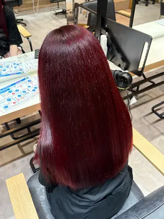 セミロング フェザー/シャドウ/ メッシュパーマのヘアスタイル