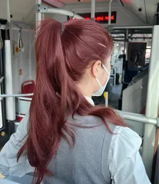 ロング カラー 韓国風艶髪🎀 暖色カラー🤍のヘアスタイル