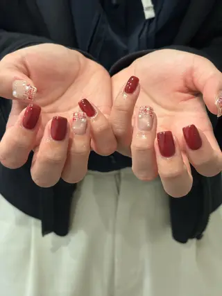 ネイル 本町🤍ちゅるん 自爪育成✨🤍のネイルデザイン