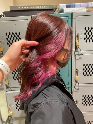 セミロング カットモデル ヨネダのヘアスタイル