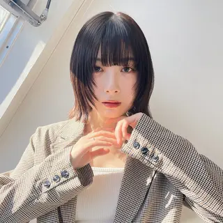 ミディアム 髪質改善/透明感カラ ー/縮毛/ meiのヘアスタイル