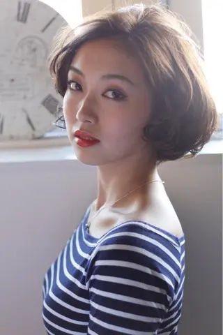 ショート ミディアム カラー パーマ 【白髪ぼかし 専門GBG】自由が丘のヘアスタイル