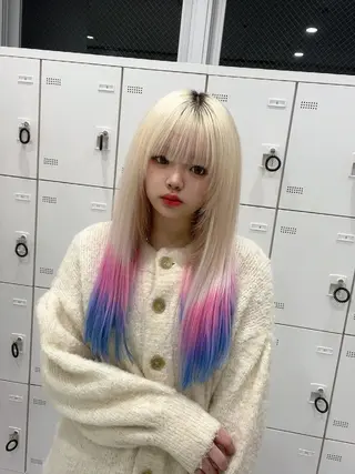 ロング コテ巻き風パーマ 🦋にこ🦋のヘアスタイル