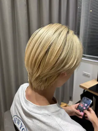 ショート カラー パーマ メンズ Atre.所属・🤍美髪縮毛/髪質 改善/池上夏凜🤍のヘアスタイル