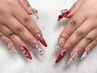 セミロング パンダ ちゃんのネイルデザイン