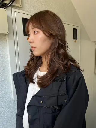 ロング カラー レイヤーカット🍏 パーマ/ののかのヘアスタイル