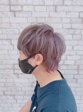 ショート カラー ヘアアレンジ メンズ ブリーチなし艶カラー 東家のヘアスタイル