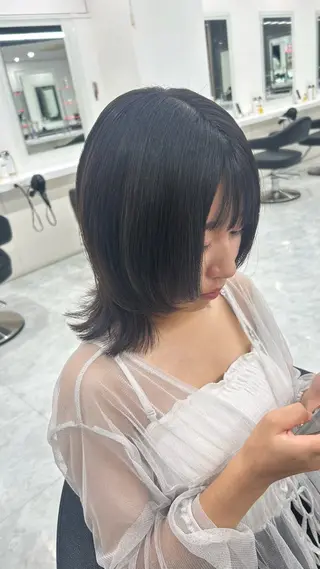 ロング カラー パーマ ヘアアレンジ メンズ キッズ 盛れ韓国ハイトーン 🎀Himari🎀のヘアスタイル
